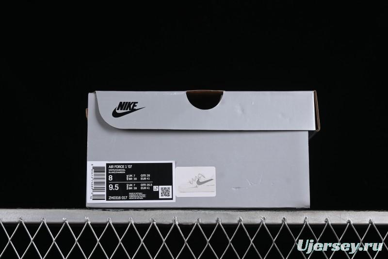 Nike Air Force 1 '07 Low Spray Paint White Grey Strap Low-Top Casual Sneakers - ZH0316-017
