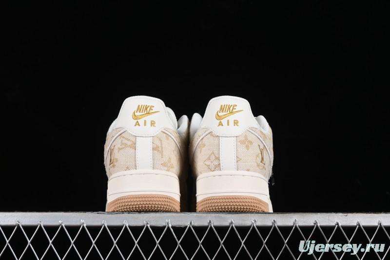 Nike Air Force 1 '07 Low V Collaboration - Khaki Mini Swoosh Low-Top Casual Sneakers - SJ2088-001