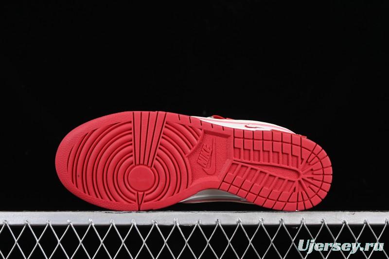 Nike SB Dunk Low Supreme Collaboration - Beige Red Mini Swoosh Anniversary Custom Low-Top Casual Skate Shoes - DJ2024-004