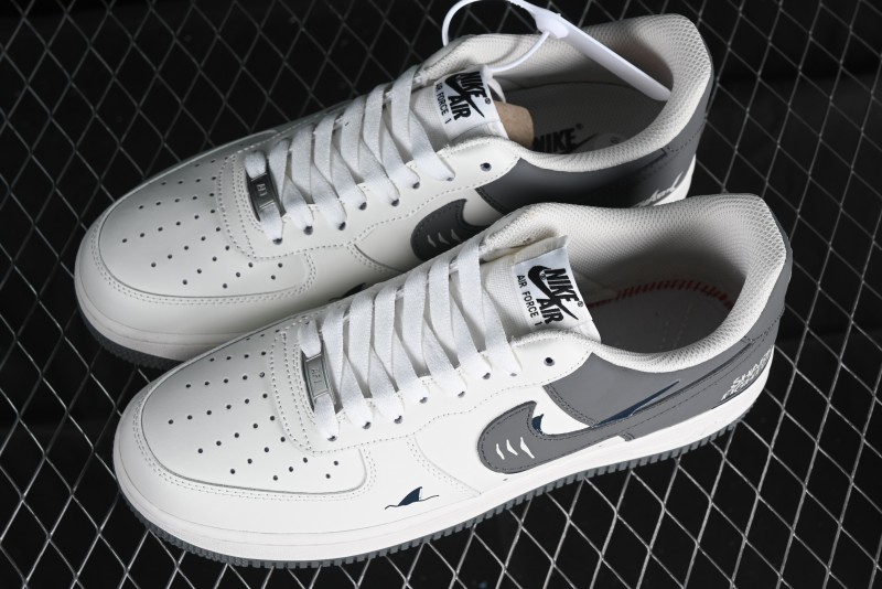 Nike Air Force 1 '07 Low "SHARK" Casual Sneakers with Full-Length Air Cushion - DB3301-220