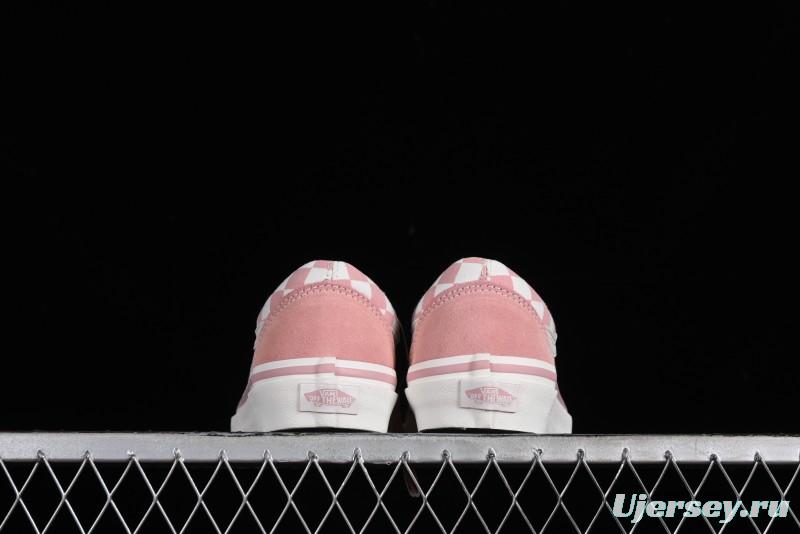 Vans Old Skool Reissue 136 Pink Checkerboard Low Top Retro Canvas Shoes - VN000MT6EBQ