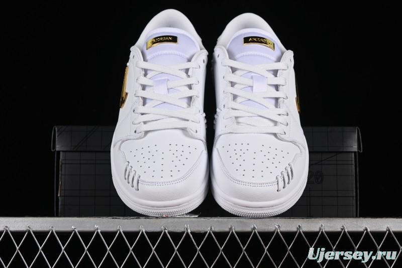 Nike Air Jordan 1 Low Method of Make Casual Sneakers in White Gold - FN5032-100