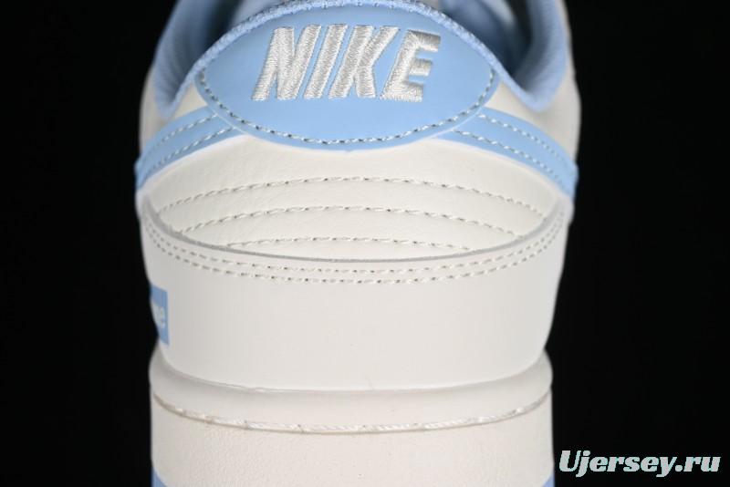 Nike SB Dunk Low Supreme Collaboration - Sky Blue Canvas Anniversary Custom Low-Top Casual Skate Shoes - BB6698-513