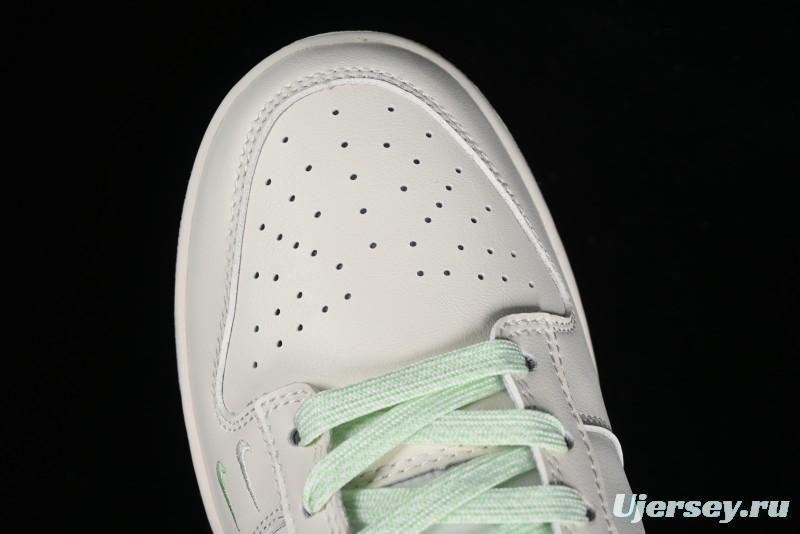 Nike SB Dunk Low LV Collaboration - Double Swoosh Fluorescent Green Anniversary High-End Custom Low-Top Casual Skate Shoes - XX2025-321