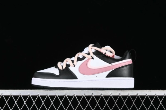 Nike Court Borough Low 2 Retro Casual Sneakers in Dark Pink and Black - BQ5448-115