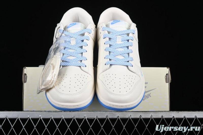 Nike SB Dunk Low LV Collaboration - Beige Navy Anniversary High-End Custom Low-Top Casual Skate Shoes - XX2025-322