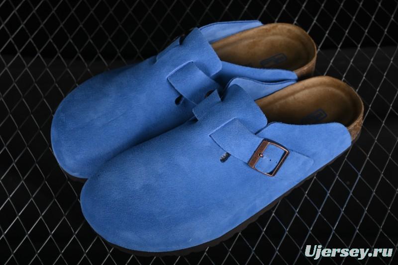 Birkenstock Arizona Soft Footbed Sandals with Suede Leather and Lambswool Lining - Original Blue