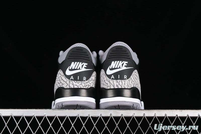 Nike Air Jordan 3 Retro Sneakers with Iconic Elephant Print and Visible Air Cushion - DN3707-010