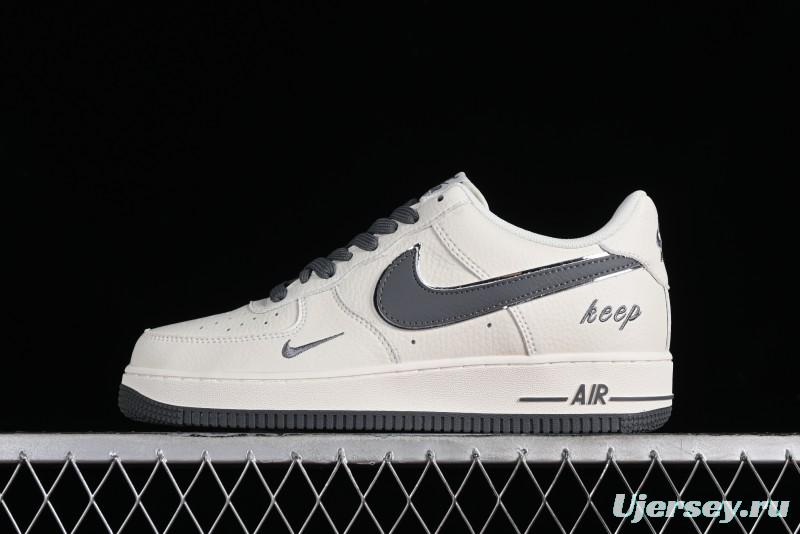 Nike Air Force 1'07 Low "Keep Fresh" Casual Sneakers in Dark Gray with Small Swoosh - BM2023-105