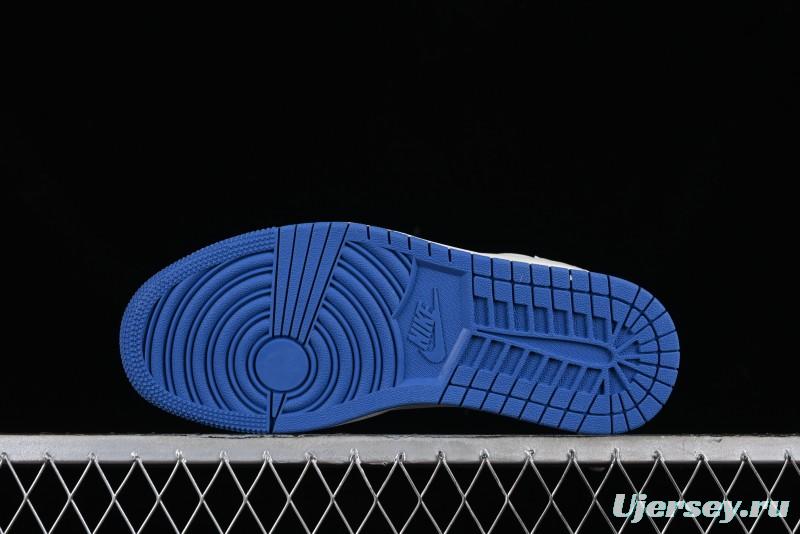 Nike Travis Scott x Fragment Design x Air Jordan 1 Low OG SP AJ1 LV Collaboration Light Blue Low-Top Casual Sneakers - LJ5188-007
