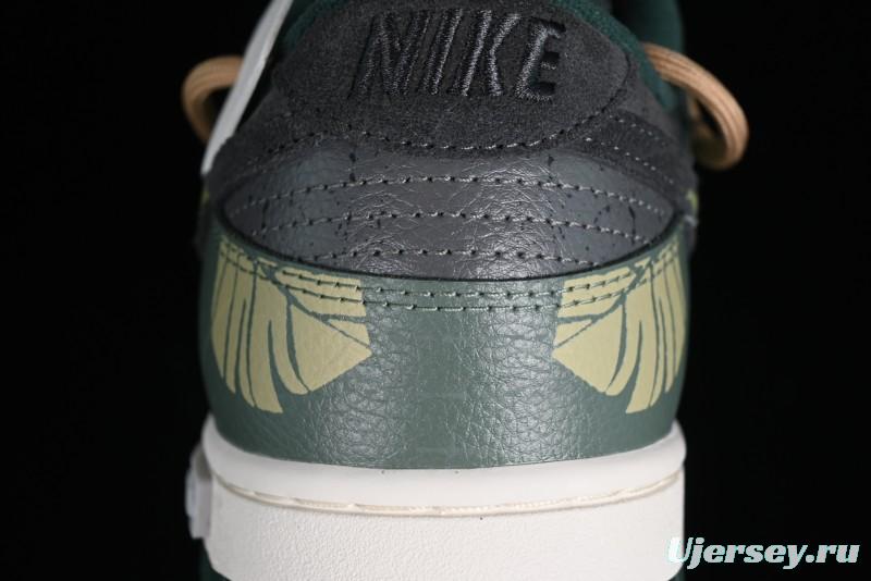 Nike Dunk Low Panda Prank Jungle Crossing - Green Wild Floating Abyss Beige Brown Green SB Lace-Up Low-Top Casual Skate Shoes - FD0350-133