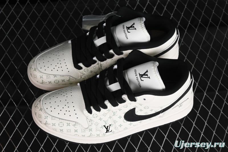 Nike Air Jordan 1 Low LV Collaboration - Printed Knight High-End Custom Low-Top Culture Basketball Shoes SJ9950-005