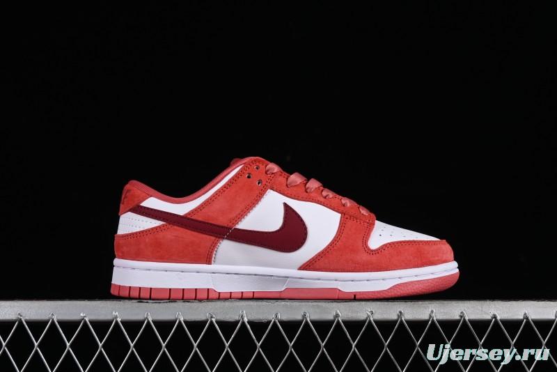 Nike SB Dunk Low Retro Valentine's Day 2024 White Rose Red Skateboarding Shoes - FQ7056-100