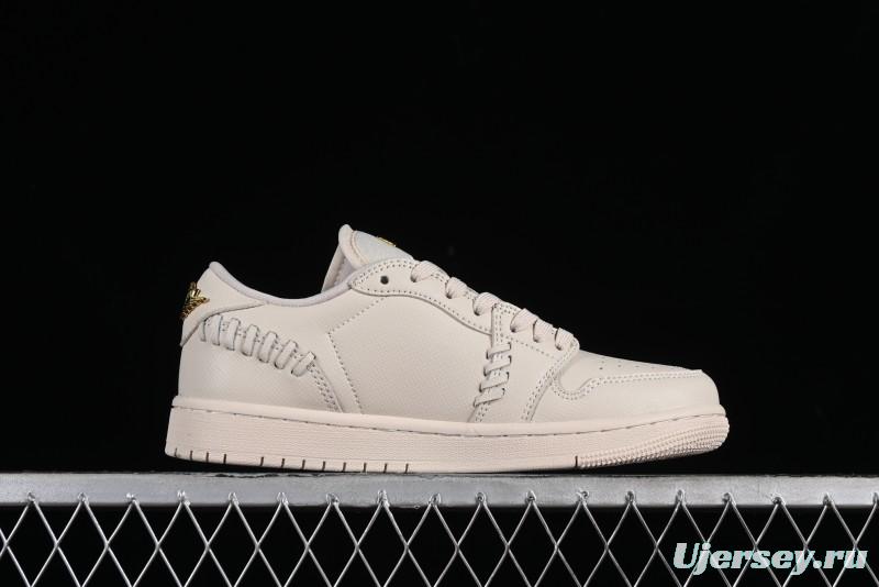 Nike Air Jordan 1 Low "Method of Make" Casual Sneakers in White Gold - FN5032-200
