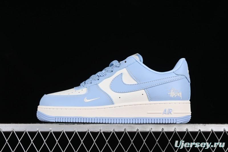 Nike Air Force 1 '07 Low Stussy Collaboration - Sky Blue Low-Top Casual Sneakers - BB9599-201