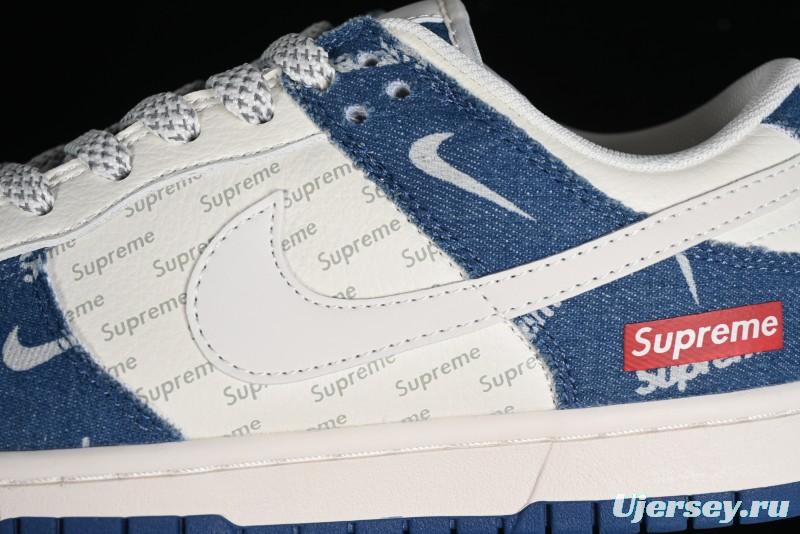 Nike Dunk Low Supreme - Denim Blue Jeans Anniversary High-End Customized Low-Top Casual Sneakers - FC1688-194