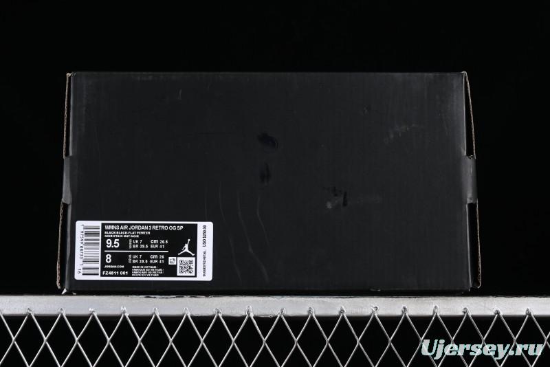 Nike A Ma Maniere x Air Jordan 3 Retro Black Sneakers - FZ4811-001