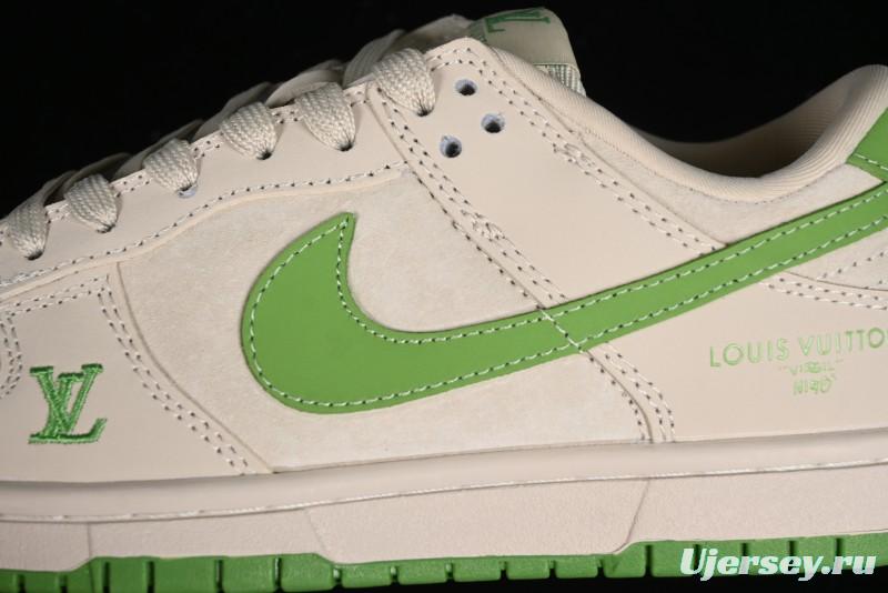 Nike SB Dunk Low LV Collaboration - Emerald City Anniversary High-End Custom Low-Top Casual Skate Shoes - XB3802-345