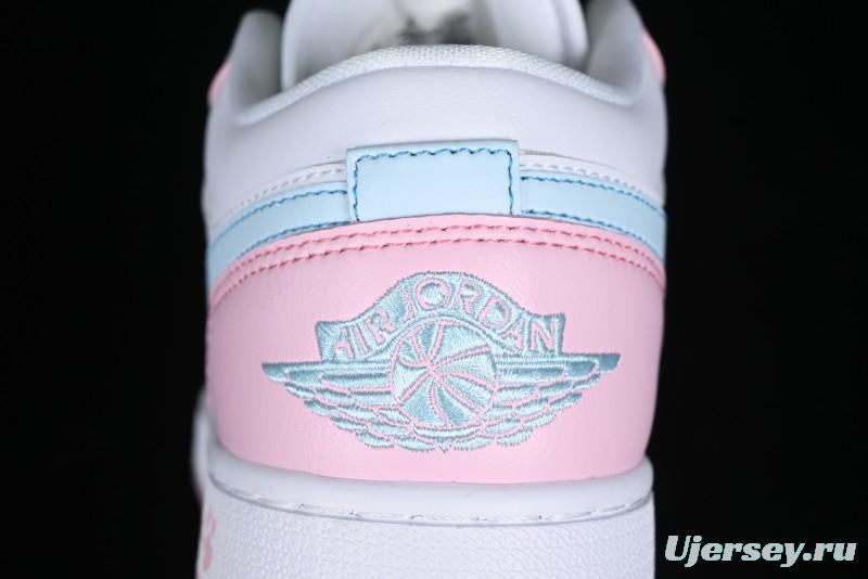Nike Air Jordan 1 Low "White/Pink Foam/Glacier Blue" Casual Sneakers - HM3706-141