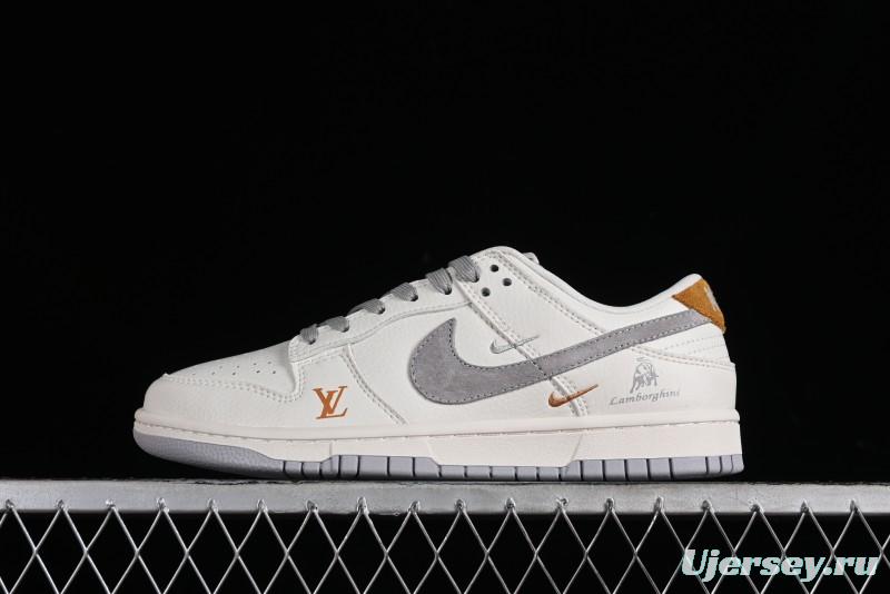 Nike SB Dunk Low LV Collaboration - Beige Grey Lamborghini Anniversary Custom Low-Top Casual Sneakers - FC1688-191