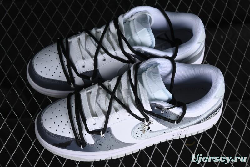 Nike Dunk Low SB Graffiti Halloween Cross Distressed Gradient Lace-Up Casual Skate Shoes - DV0831-101