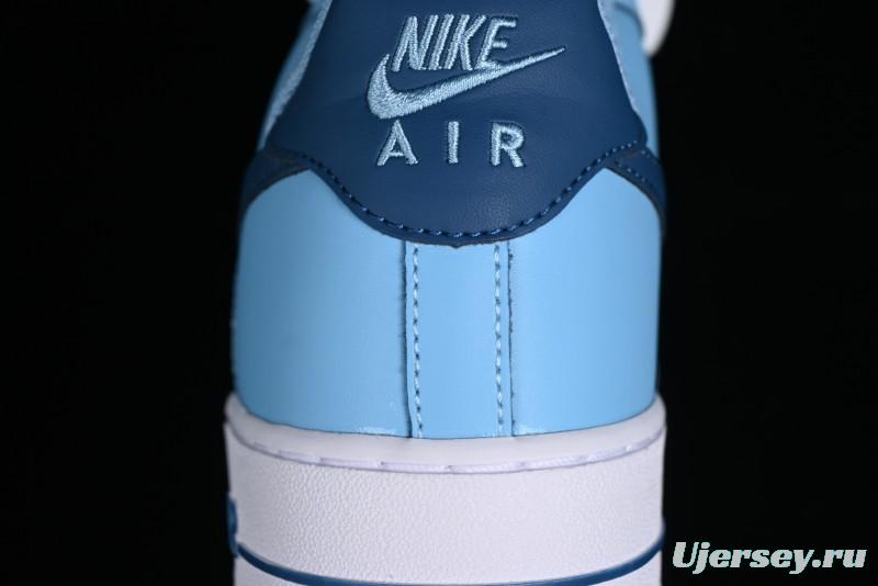 Nike Air Force 1 '07 Low White Blue Color Blocking Casual Sneakers - HF4837-407