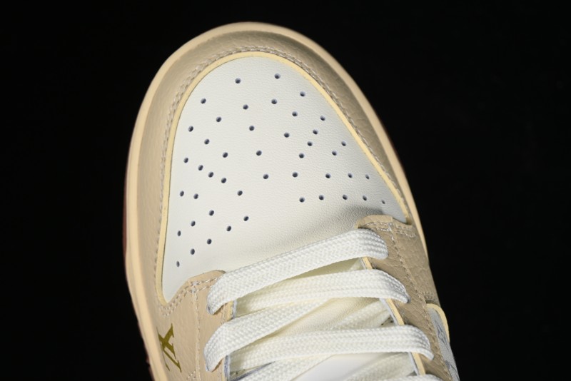 Nike SB Dunk Low LV Collaboration - Beige Green Anniversary High-End Custom Low-Top Casual Skate Shoes - LV6188-003