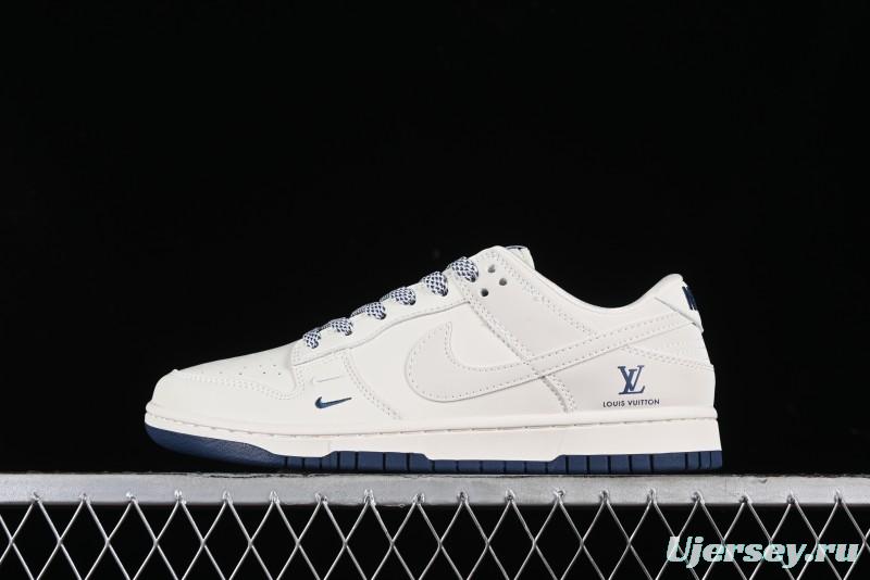 Nike SB Dunk Low LV Collaboration - Double Swoosh Blue Sole Anniversary High-End Custom Low-Top Casual Skate Shoes - XX2025-320