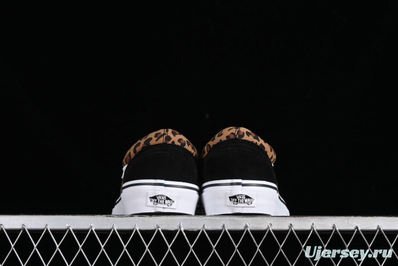Vans Old Skool Classic Retro Low-Top Canvas Sneakers with Leopard Print and Slip-Resistant Sole - VN000CR5CJK
