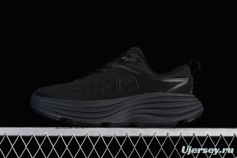 HOKA ONE ONE Bondi 8 Functional Cushioned Running Shoes with Engineered Mesh Upper - 1123202 BBLC