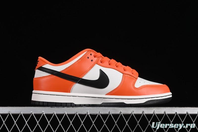 Nike SB Dunk Low Casual Skate Shoes in White, Orange, and Black - DH9765-003