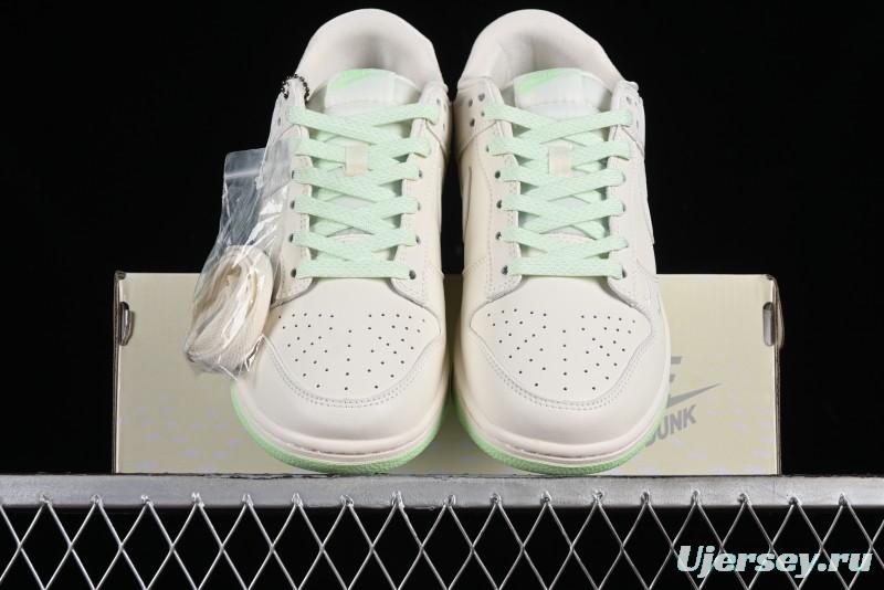 Nike SB Dunk Low LV Collaboration - Double Swoosh Fluorescent Green Anniversary High-End Custom Low-Top Casual Skate Shoes - XX2025-321