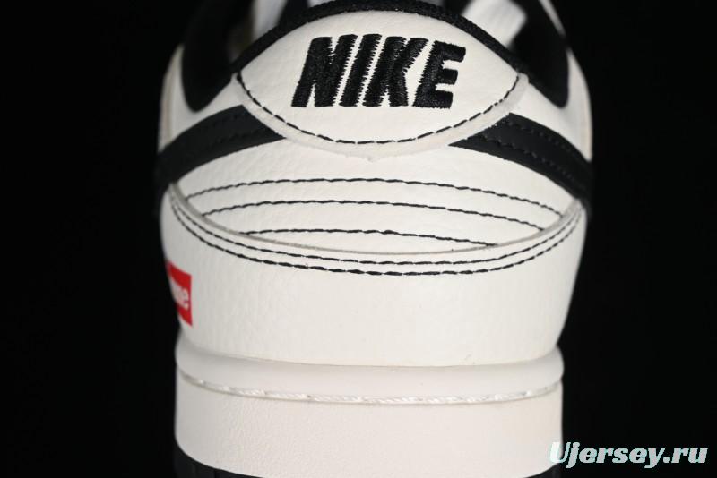 Nike SB Dunk Low Supreme Collaboration - Beige Black Line Anniversary Customized Low-Top Casual Skate Shoes - XX2025-316