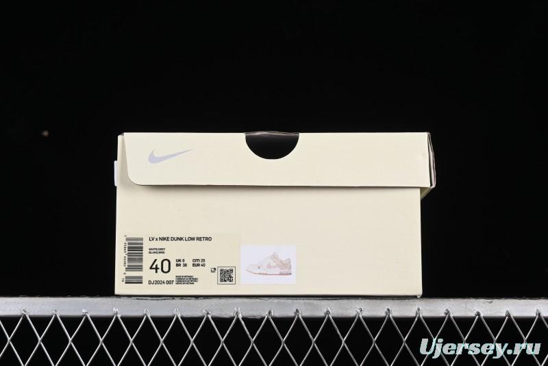 Nike SB Dunk Low LV Collaboration - Yellow Denim Beige with Yellow Swoosh Anniversary High-End Custom Low-Top Casual Skate Shoes - DJ2024-007