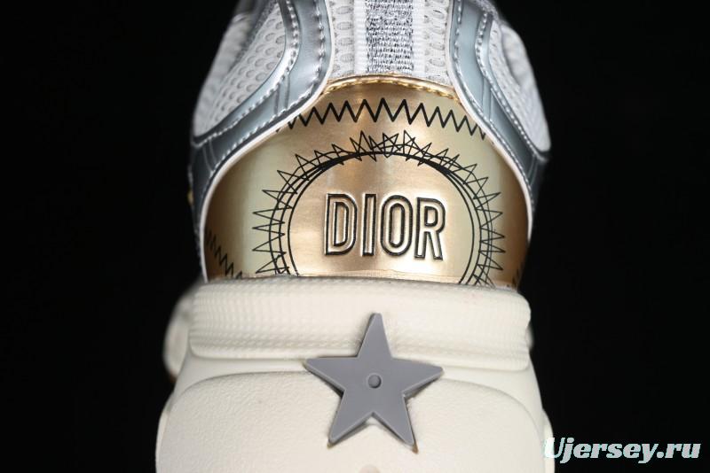 Dior Chrono Round Toe Lace-Up Lifestyle Casual Running Sneakers - 49G GOLDEN