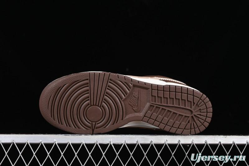 Nike Dunk Low SB White Brown Plaid Casual Skate Shoes - FV3653-191