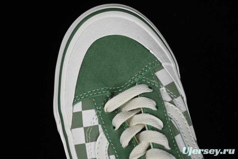 Vans Old Skool Reissue 136 Checkerboard Green Retro Canvas Shoes - VN000MT6V0N
