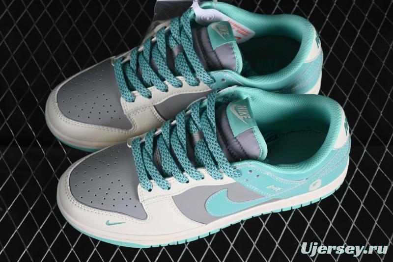 Nike SB Dunk Low BAPE Collaboration - Beige Grey Indigo Anniversary Custom Low-Top Casual Skate Shoes - BB8969-003