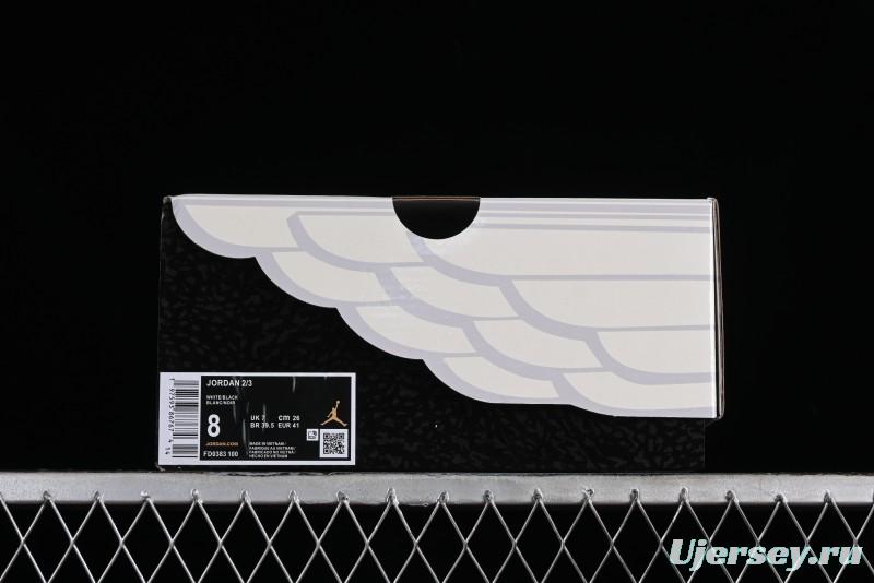 Nike Air Jordan 2/3 Retro Low-Top Basketball Shoes in White/Black - FD0383-100