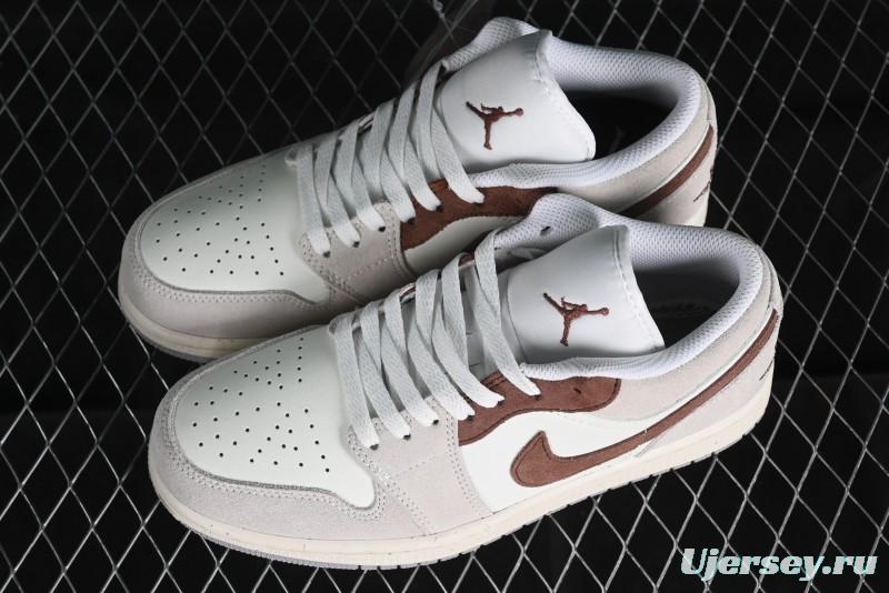 Nike Air Jordan 1 Low Retro Casual Sneakers in Grey Tan - HF1567-200