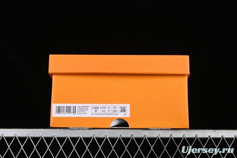 Nike Travis Scott x Fragment Design x Air Jordan 1 Low OG SP AJ1 LV Collaboration Light Blue Violent Bear Low-top Casual Sneakers - SJ2068-100