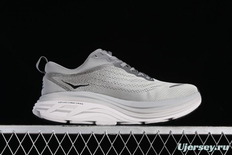 HOKA ONE ONE Bondi 8 Performance Cushioned Running Shoes with Engineered Mesh Upper - 1123202 SHMS