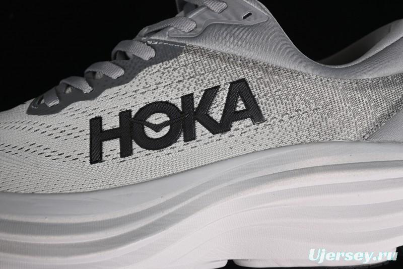 HOKA ONE ONE Bondi 8 Performance Cushioned Running Shoes with Engineered Mesh Upper - 1123202 SHMS