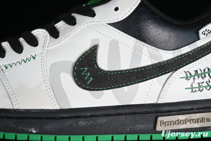 Nike Air Jordan 1 Low Retro Basketball Shoes with Panda Mischief Pioneer Rider Design - 553558-065