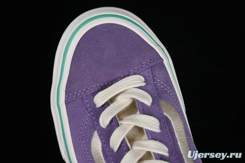 Vans Style 36 Low-Top Skate Shoes with Purple Embroidery - VN000CRPGRN