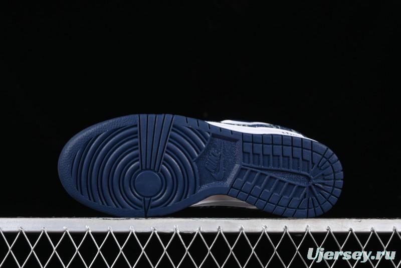 Nike SB Dunk Low LV Collaboration - Blue Midnight Elite Custom Low-Top Casual Skate Shoes - DD1391-122