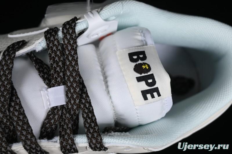 Nike SB Dunk Low BAPE Collaboration Anniversary Edition - White with Brown Swoosh Low-Top Casual Skate Shoes - XD6188-019