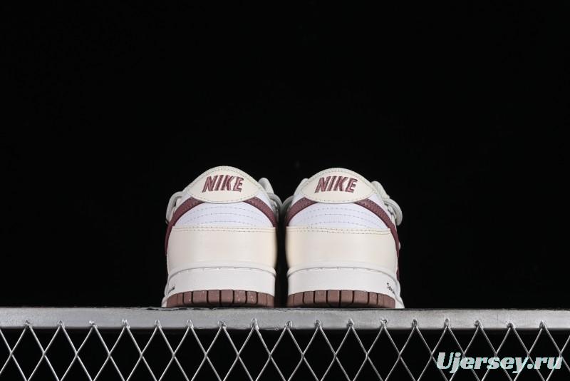 Nike Dunk Low Next Nature SB Lace-Up Low-Top Casual Sneakers in Cream Dark Brown - DD1873-103