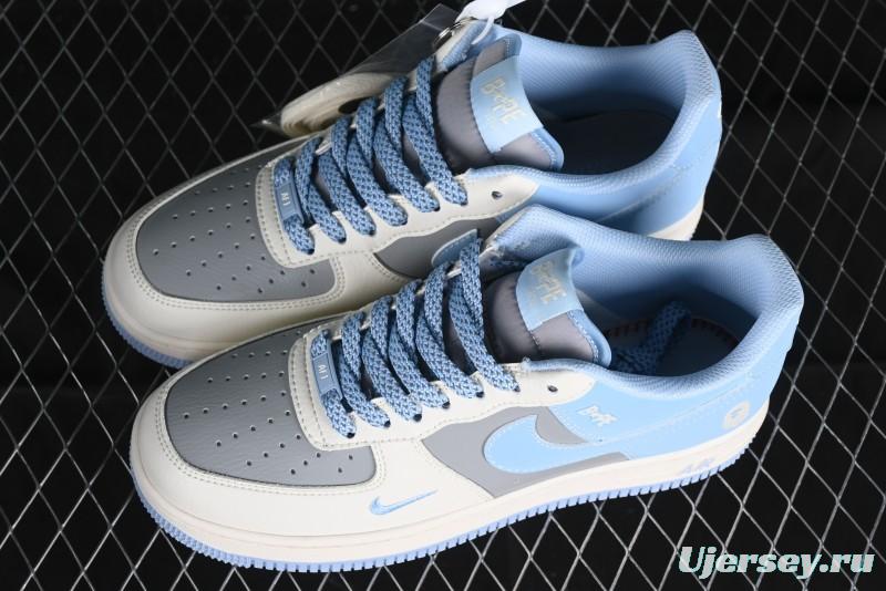 Nike Air Force 1 '07 Low Bape Collaboration - Light Grey Blue Casual Sneakers BB9599-204