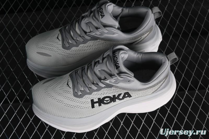 HOKA ONE ONE Bondi 8 Performance Cushioned Running Shoes with Engineered Mesh Upper - 1123202 SHMS